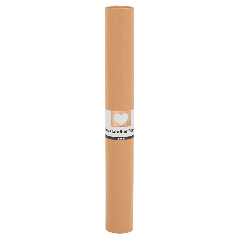 Faux Leather Papier Lichtbruin, 1mtr.