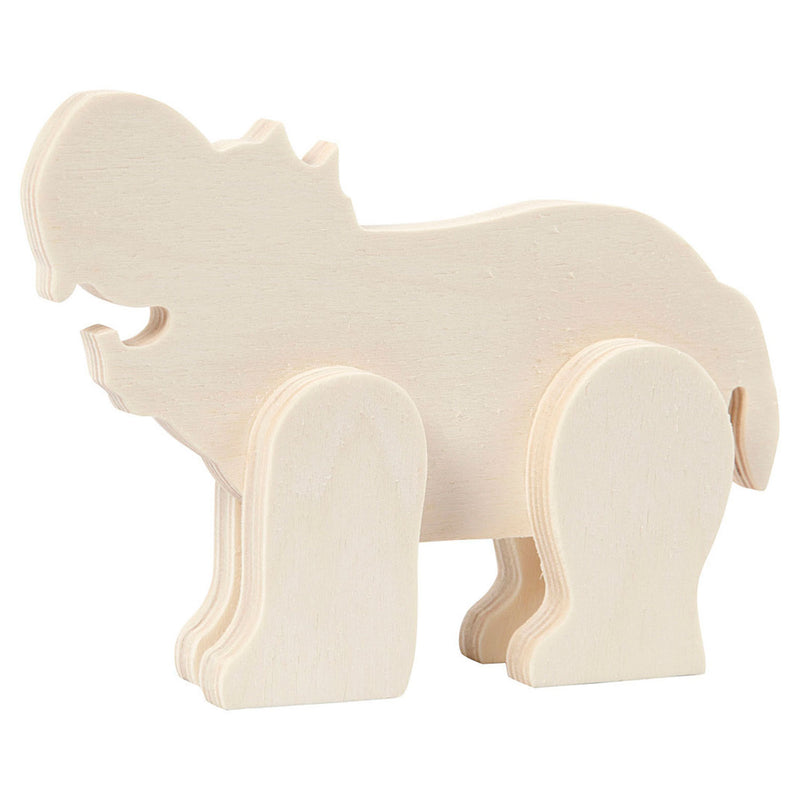 nijlpaard hout 16 cm