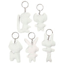Stoffen Dieren Sleutelhanger, 5st.