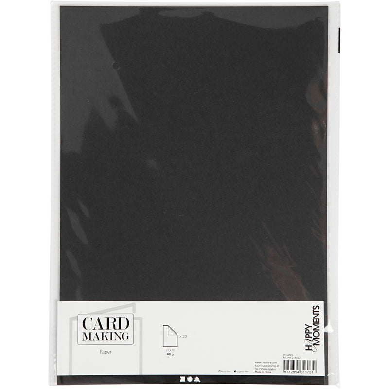 Papier Zwart A4 80gr, 20st.