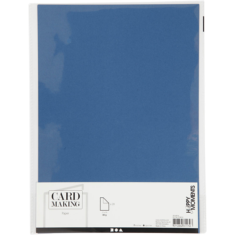 Papier Blauw A4 110gr, 20st.