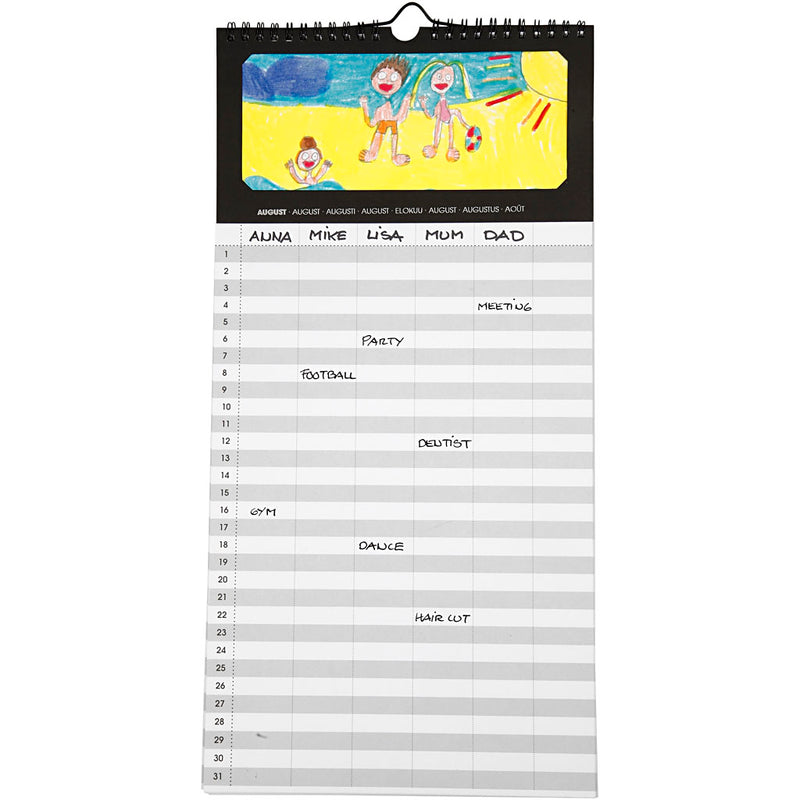 Familiekalender, Set van 5 Kalenders