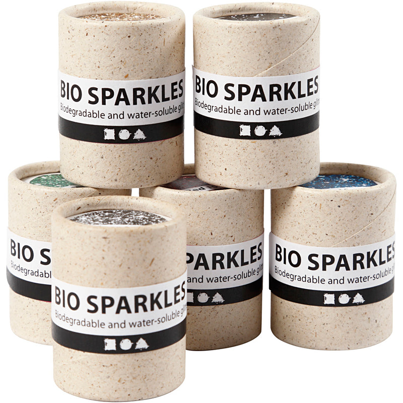 Bio Glitter Kleuren, 6x10gr