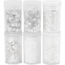 Glitter en Pailletten Wit, 6x5gr