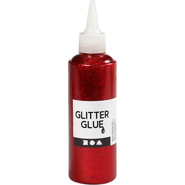 Glitterlijm Rood, 118ml