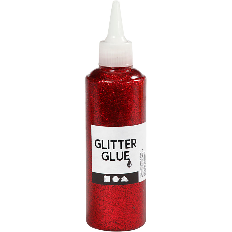 Glitterlijm Rood, 118ml