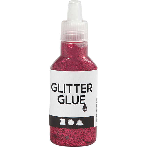 Glitterlijm Donkerroze, 25ml