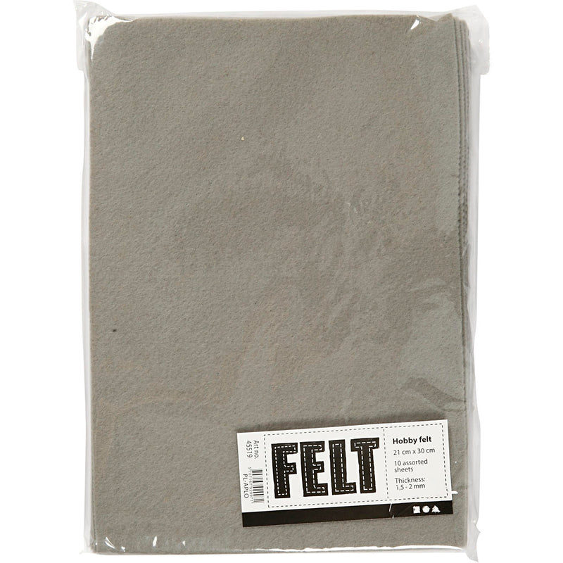 Hobbyvilt Grijs A4, 10 Vellen
