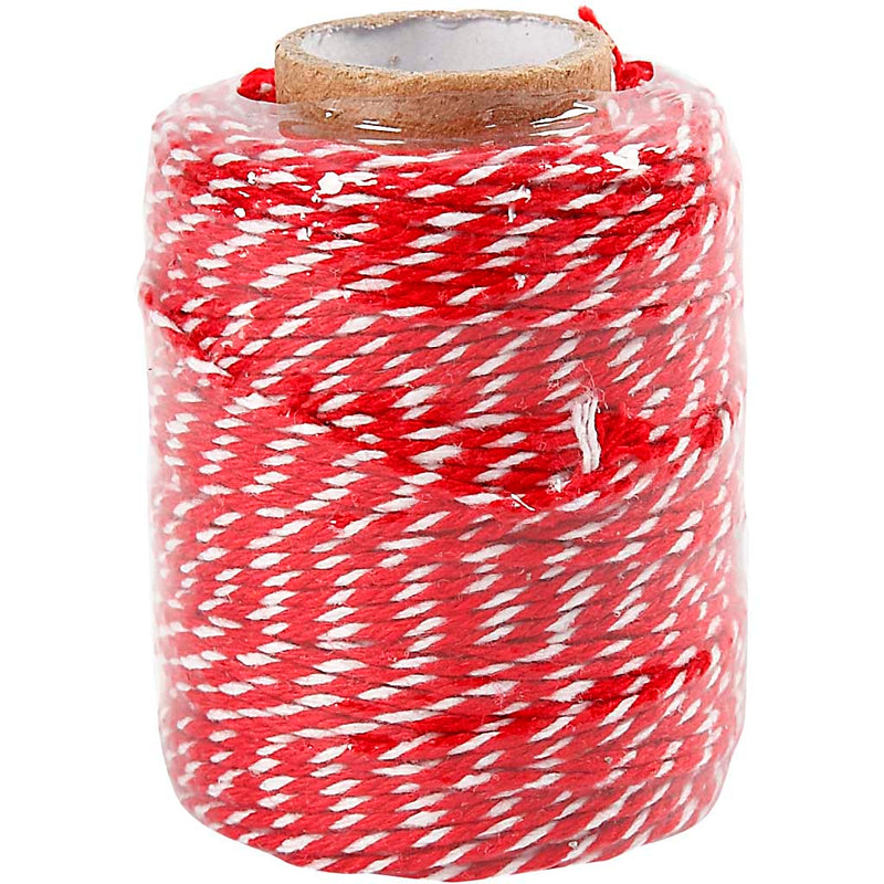 Katoenkoord Rood/wit, 50m
