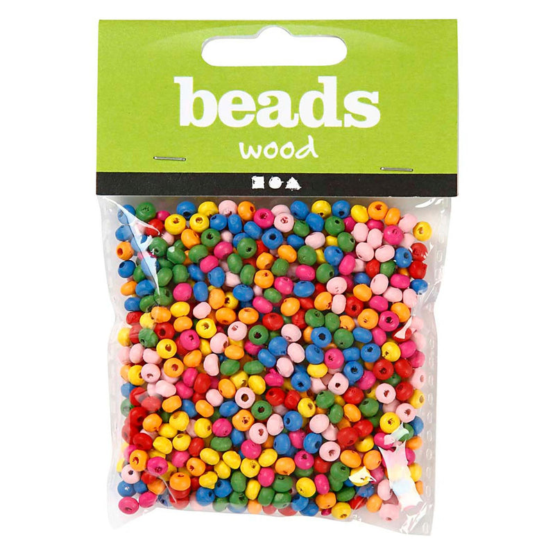 Houten Kralen Mix Diverse Kleuren, 15gr.