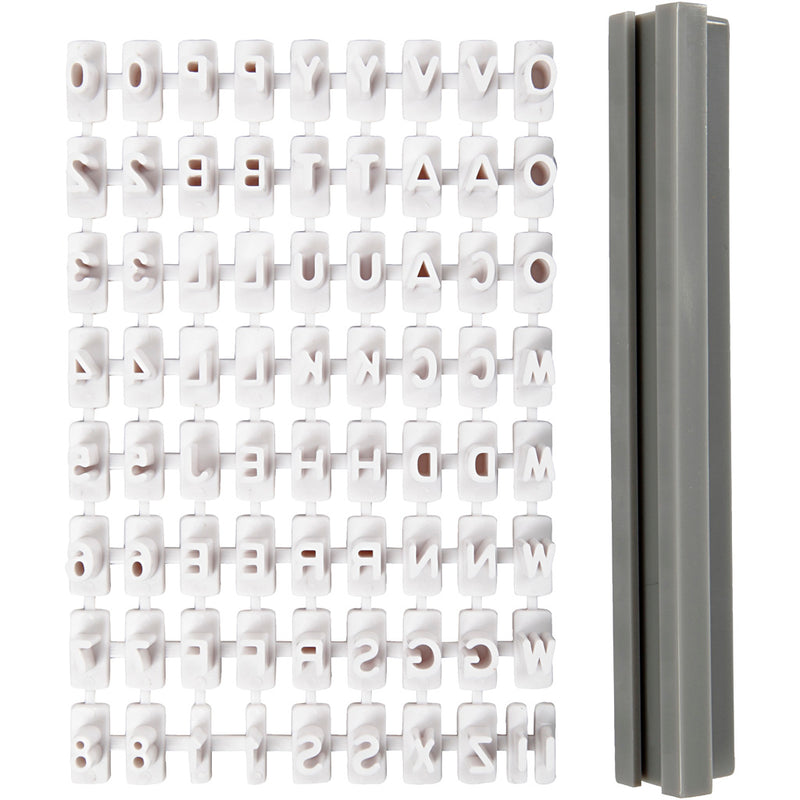 Stempelset Rubber Letters en Cijfers Wit