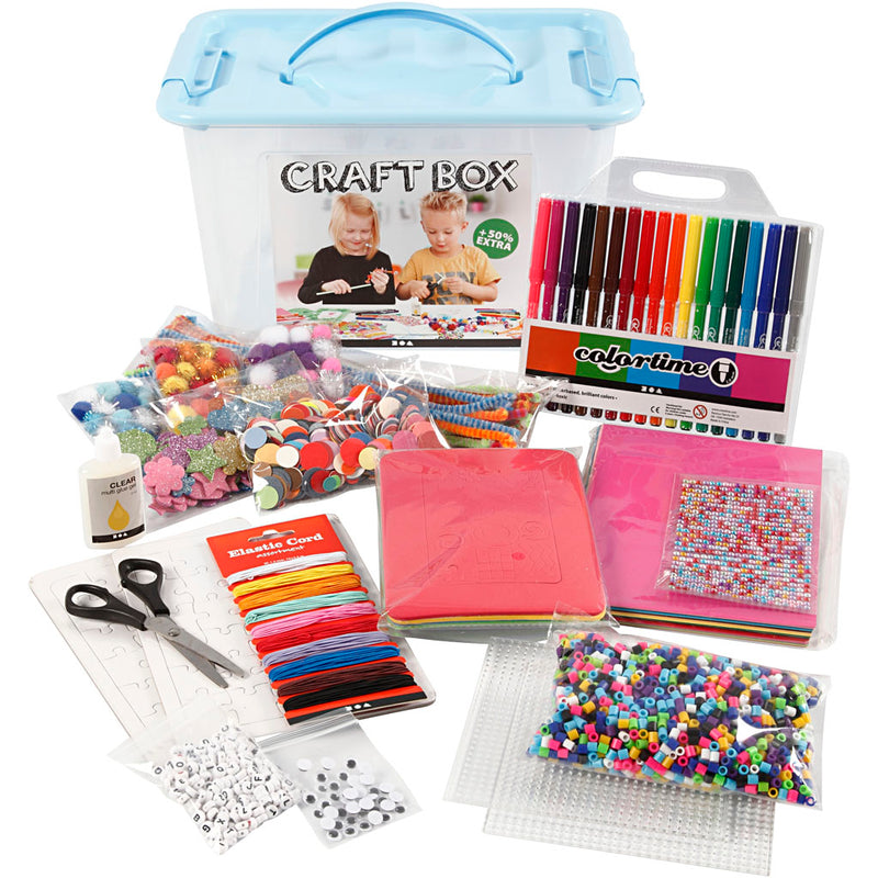 Hobbybox Blauw met Creatieve Materialen, 1st.