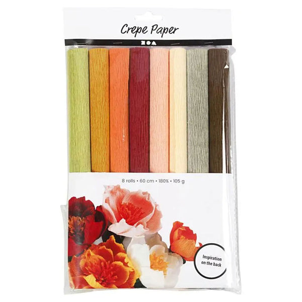 Crêpepapier Pastelkleuren, 8 Vellen