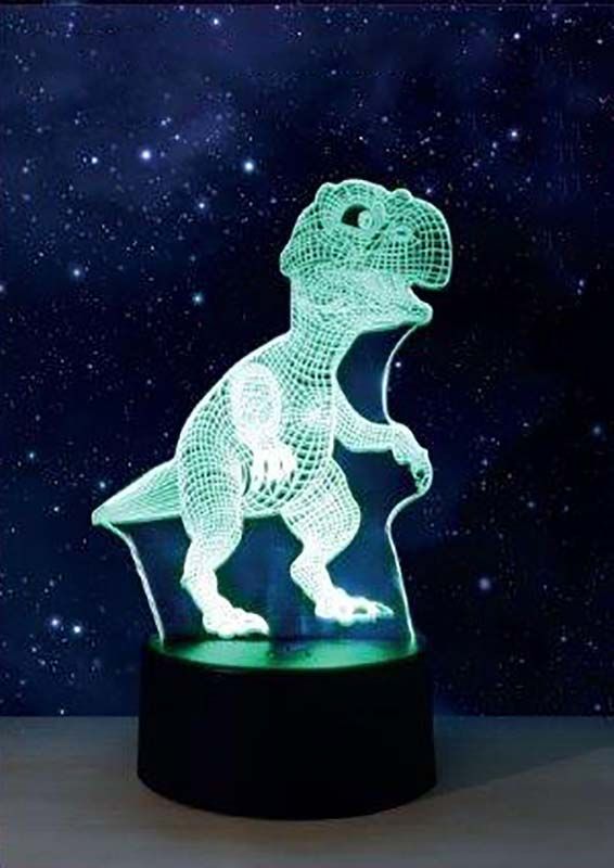 3D Illusie Lamp - LED - 7 verschillende kleuren - 18cm - Dinosaurus