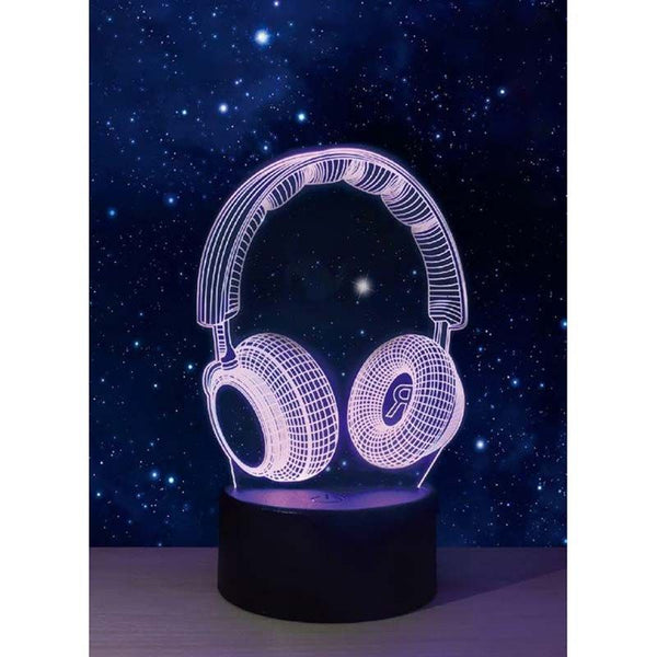 3D Illusie Lamp - LED - 7 verschillende kleuren - 17.5cm - Koptelefoon