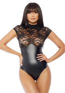 Mock Neck Bodysuit  - Black - XS/S - L/XL
