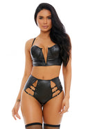 Stitched with Lust Quilted Lingerie Set - Black - L