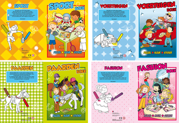 Kleurboek met stickers 16 pagina B381