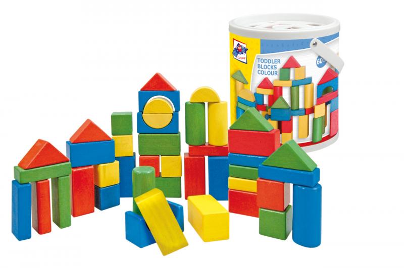Houten 50 gekleurde blokken 90911
