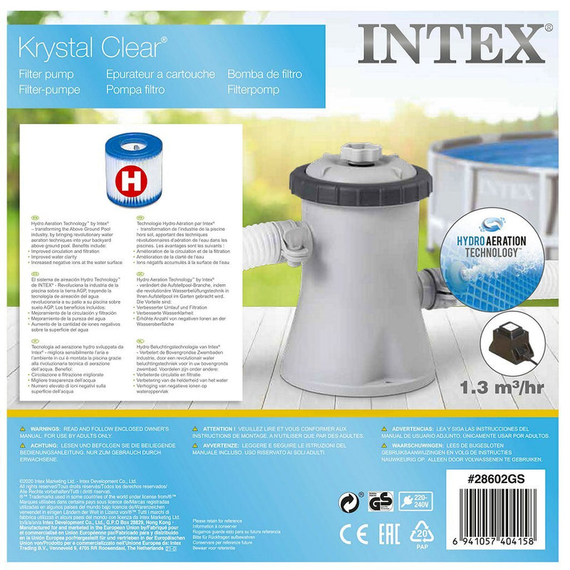 Intex 28602GS Krystal Clear Filterpomp 1250L 12V