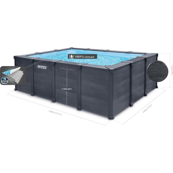 Intex 26396GN Graphite Panel Zwembad 400x300x124 cm Antraciet/Blauw