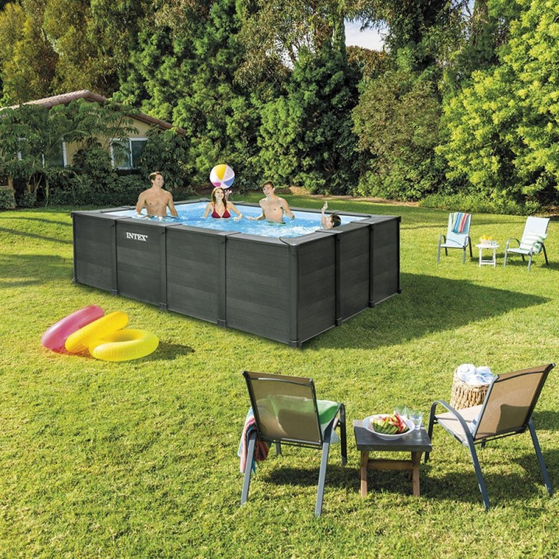 Intex 26396GN Graphite Panel Zwembad 400x300x124 cm Antraciet/Blauw