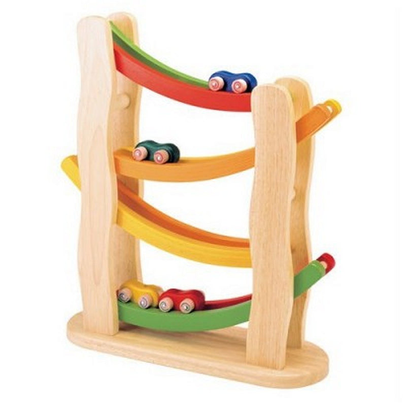 Pintoy Houten Regenboog Helling Autobaan + 4 Auto&