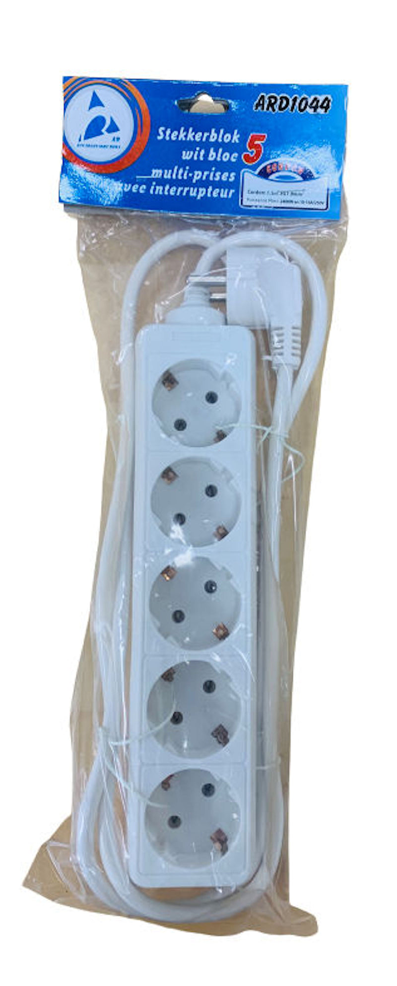 Tafelcontactdoos 5-voud RA 1,5m.