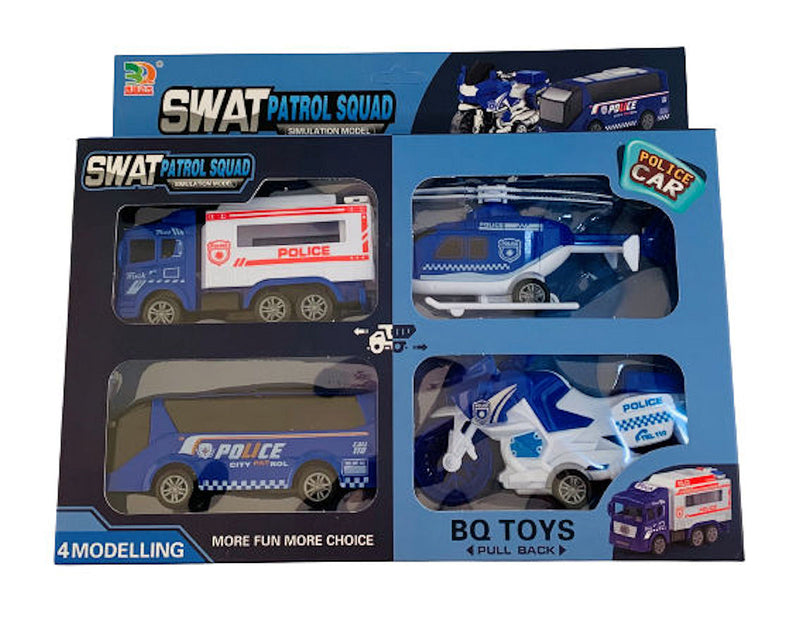 Politie Voertuigen 4-delige speelset