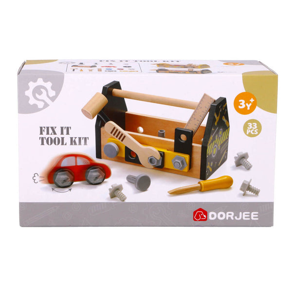 Houten Gereedschapskist Zwart, 33dlg