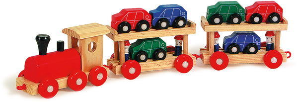 Small Foot - Houten Trein Transporter met Auto's, 11dlg.