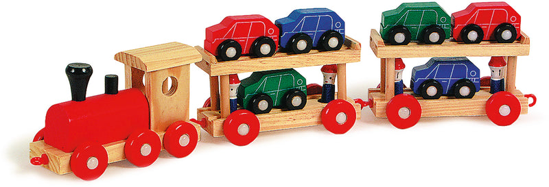 Small Foot - Houten Trein Transporter met Auto's, 11dlg.