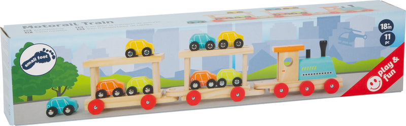 Small Foot - Houten Trein Transporter met Auto's, 11dlg.