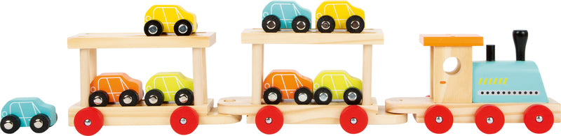 Small Foot - Houten Trein Transporter met Auto's, 11dlg.