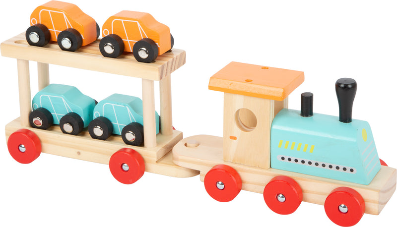Small Foot - Houten Trein Transporter met Auto's, 11dlg.