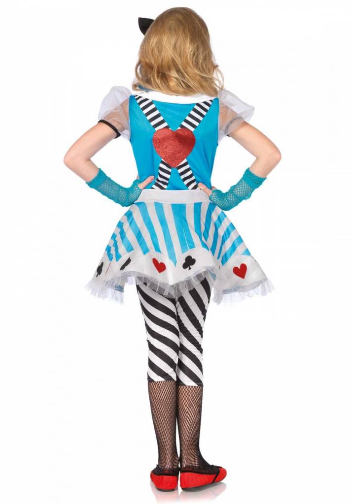 Alice In Wonderland Meisjes Carnaval Kostuum - Maat XS (3 tot 4 jaar)
