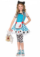 Alice In Wonderland Meisjes Carnaval Kostuum - Maat S (4 tot 6 jaar)