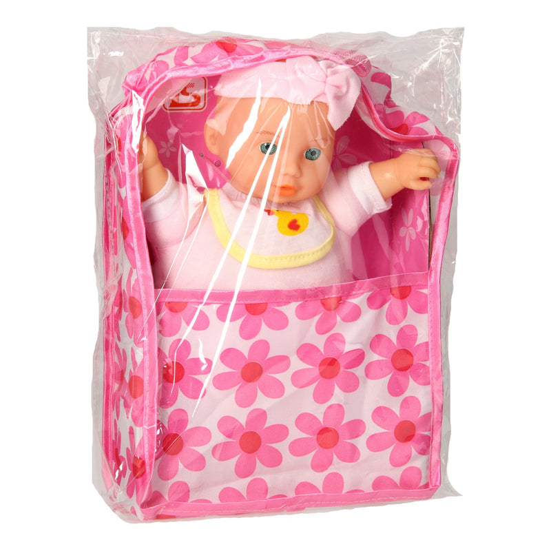 Babypop met Draagtas - Roze, 30cm