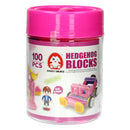 Bristle Blokken in Opbergbox Roze, 100dlg.