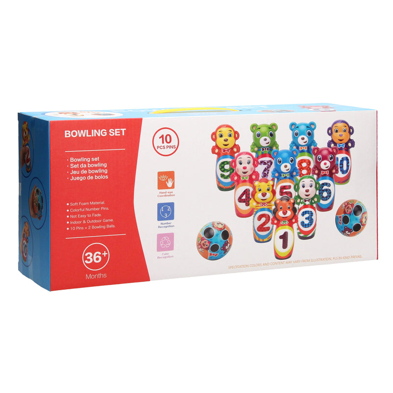 Foam Kegelspel Dieren, 10dlg.