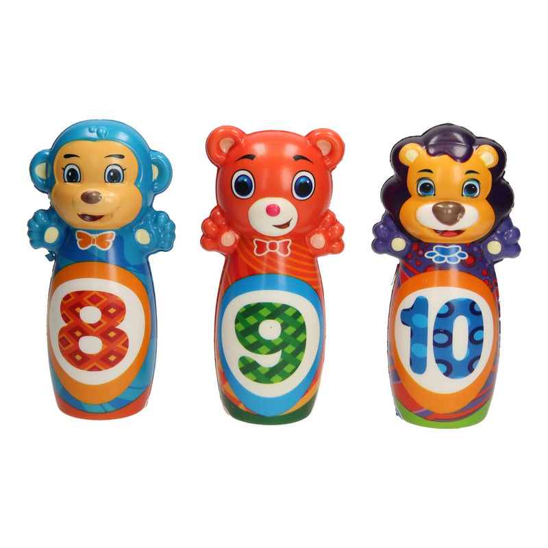 Foam Kegelspel Dieren, 10dlg.