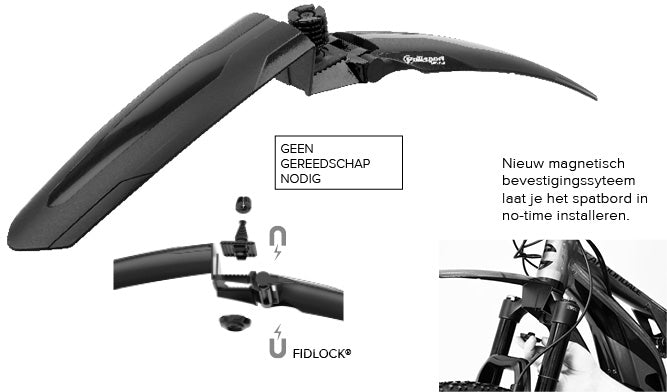 Voorspatbord 26-29" Polisport Mud Pro - suspension vork - zwart