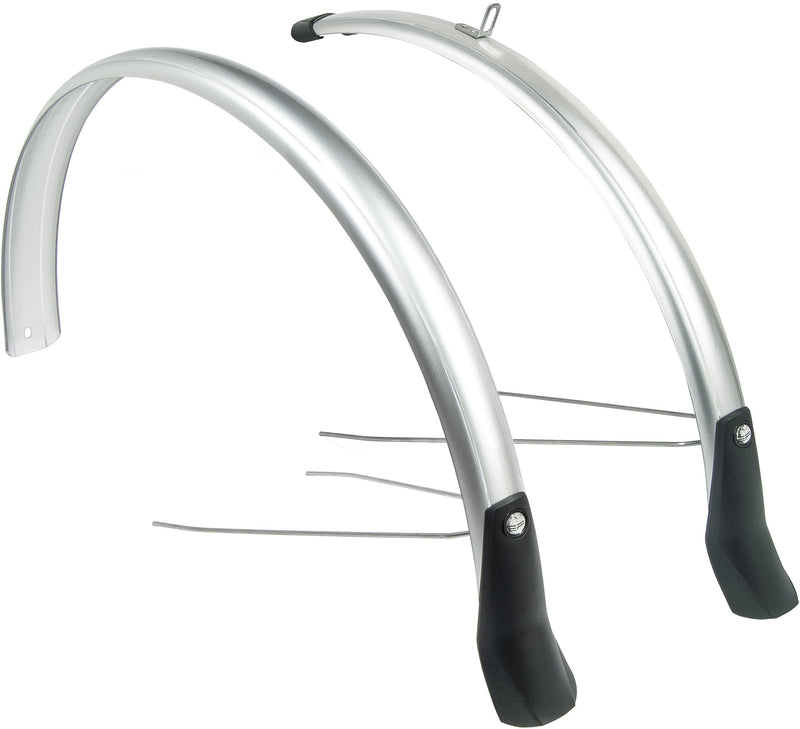Spatbordset Eurofender Snello 28" x 51 mm - zilver