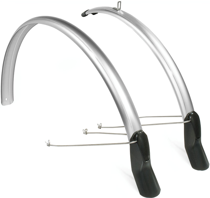 Spatbordset Eurofender Scatto 28" x 51 mm - zilver