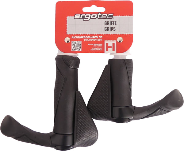 Handvatpaar Ergotec MF2 kraton / aluminium 130 + 87 mm - zwart