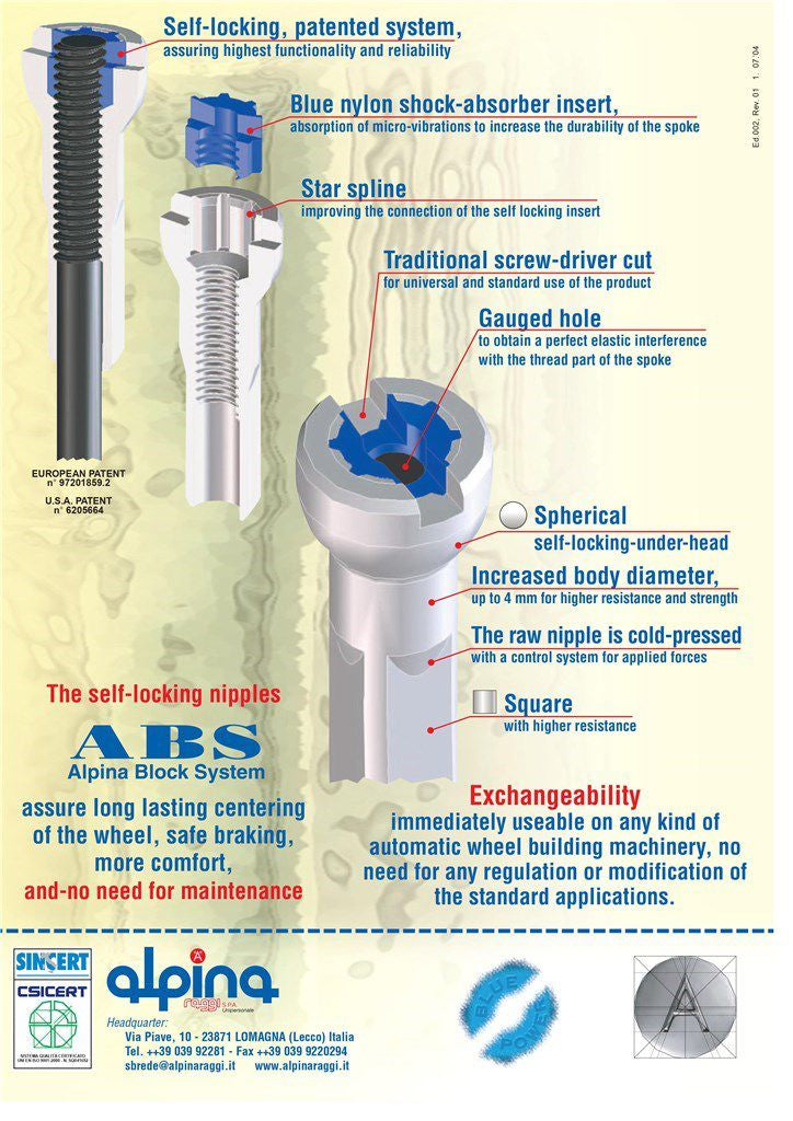 Spaaknippel met ronde kop Alpina 14G/15.0mm/4/Fg 2.3 ABS/messing - zwart (144 stuks)