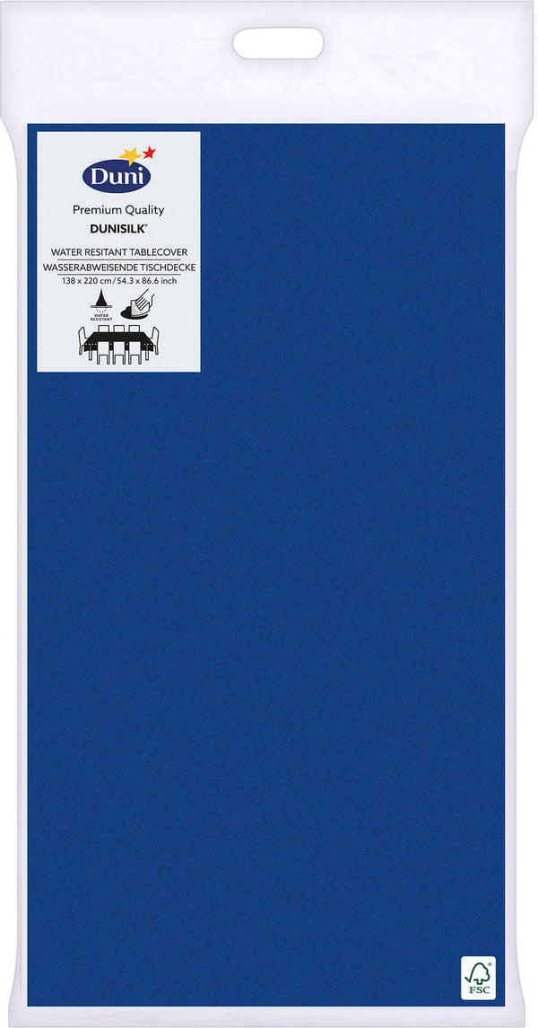 Duni tafellaken Dark Blue Dunisilk+ 138x220
