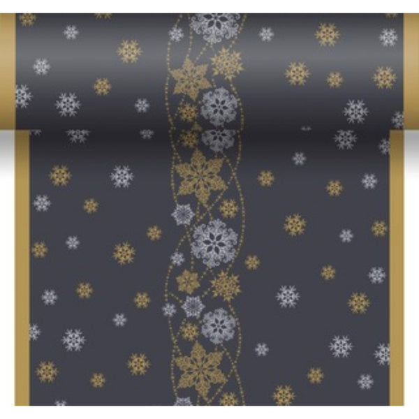 Duni 3-in-1 Snow Glitter Black 40x480cm