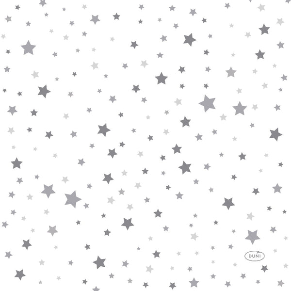 Duni servetten Silver Stardust 3-laags 33x33