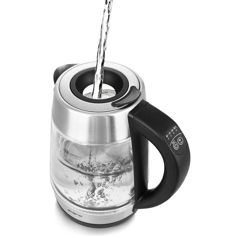 Emerio WK-122227 Glaswaterkoker 1.7L 2200W RVS/Zwart